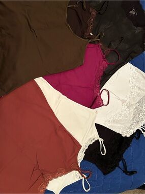 Calvin Klein Brown, Magenta, Rust, White, Black & Blue Chemise Lot